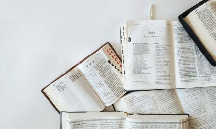 top view of religion books