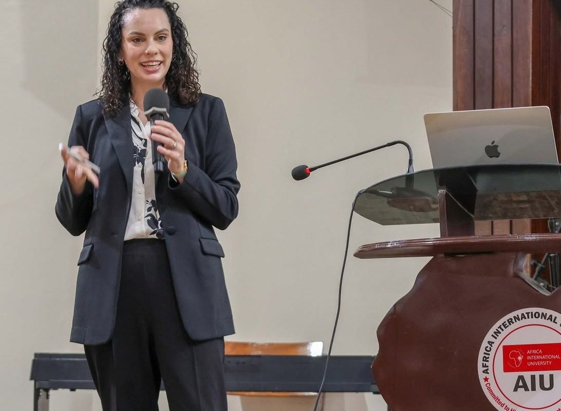 Dr Gina Zurlo speaks at the Africa International University during the Tokunboh Adeyemo Lectures 2026.